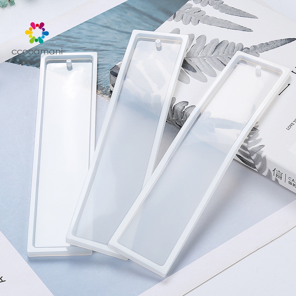 Set 5 Khuôn Silicone Hình Chữ Nhật Làm Thẻ Đánh Dấu Trang Sức DIY