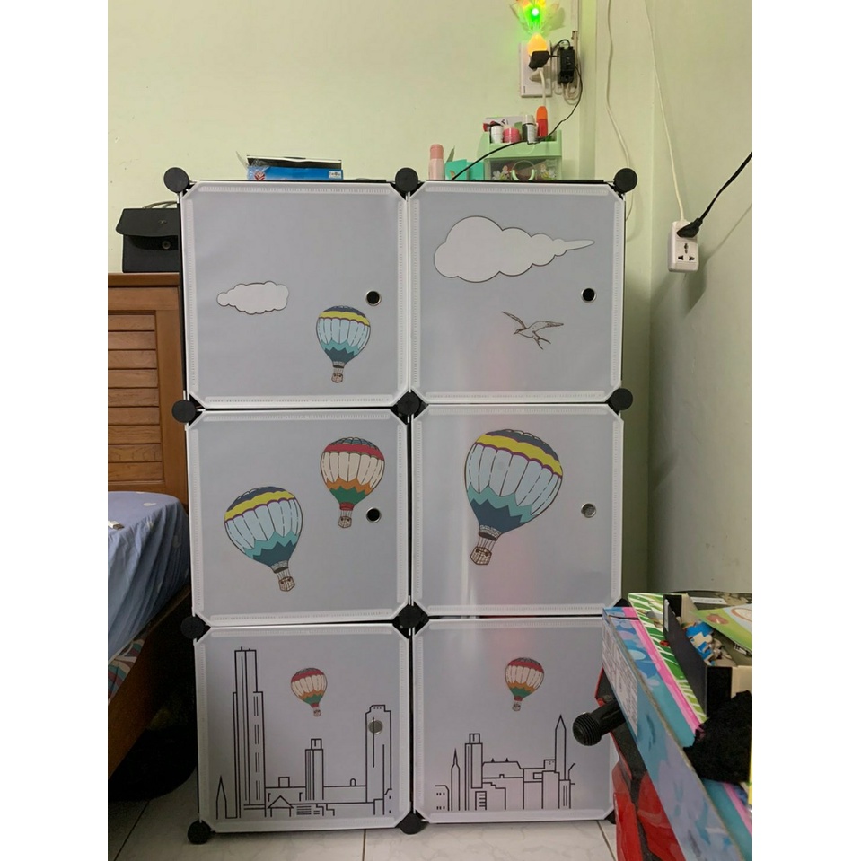 {TẶNG BÚA GỖ MINI} Tủ Nhựa Lắp Ghép Đa Năng 8 Ô Để Đồ Dùng Cá Nhân, Để Quần Áo - Bảo hành 1 năm