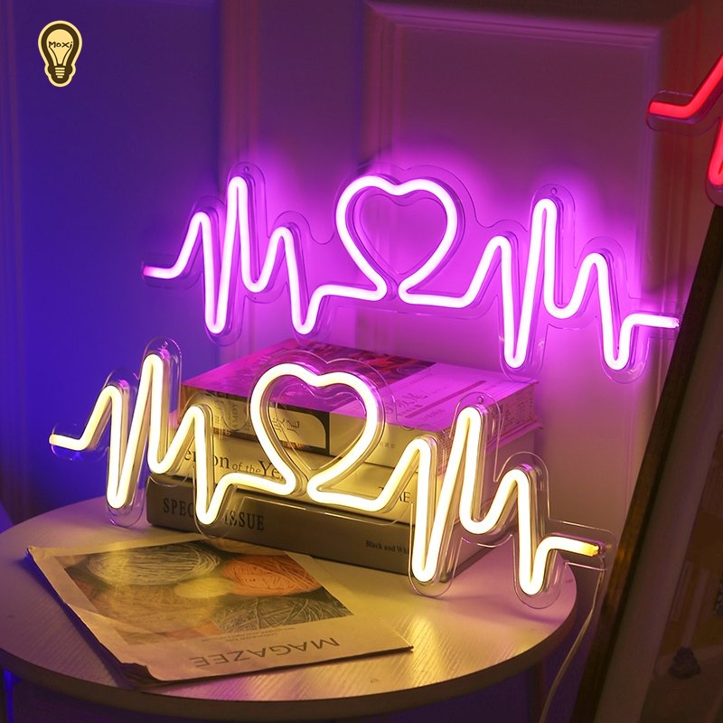 Đèn led neon nhiều mẫu Nhịp đập Trái tim  quà tặng VALENTINE trang trí DECOR phòng ngủ USB MOXI