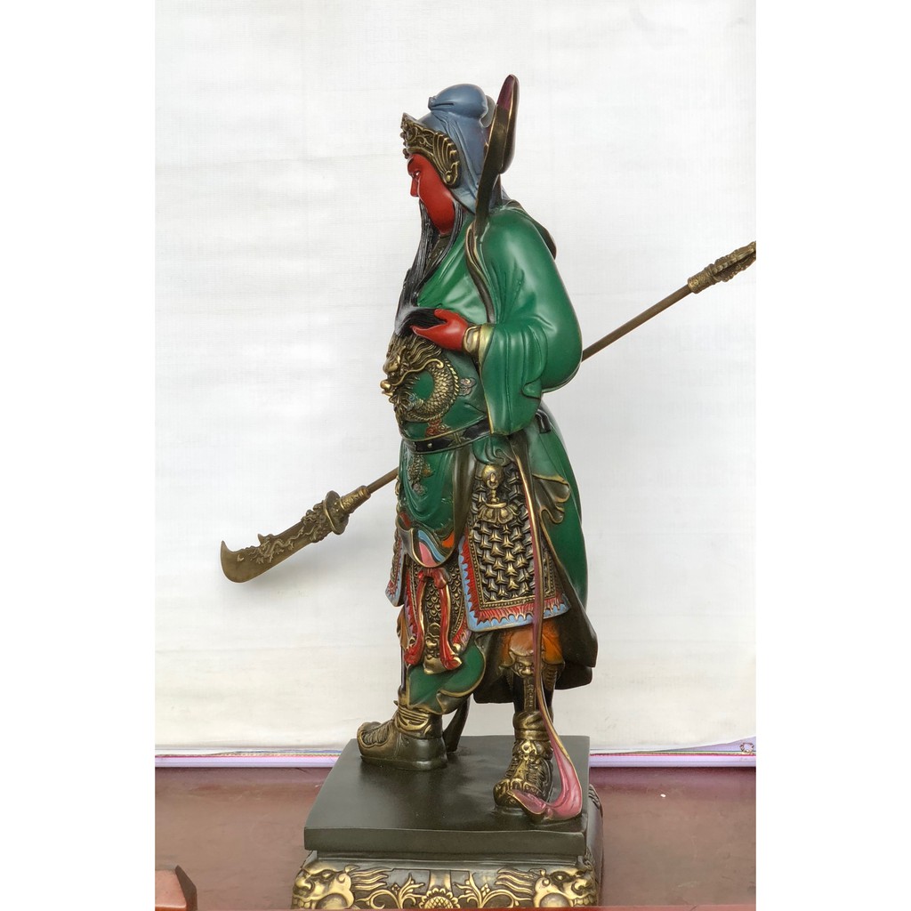 Quan Công Hộ Pháp bằng đồng sơn màu - Tượng Đồng Phong Thủy Cao Cấp