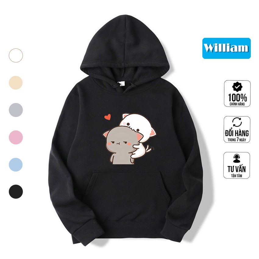 Áo hoodie nam nữ hình Mèo dễ thương chất nỉ bông dày dặn, in Pet cao cấp William - DS212