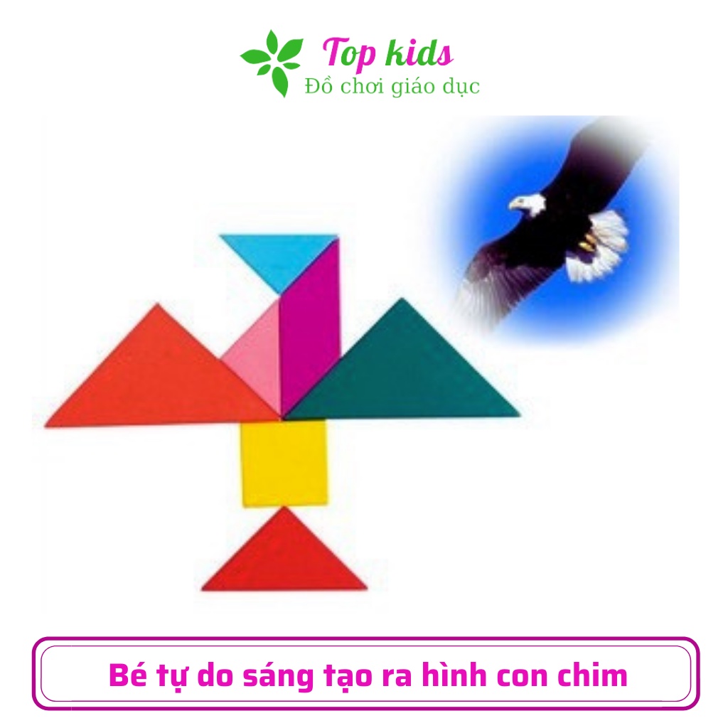 Xếp hình gỗ tangram đồ chơi xếp gỗ montessori thông minh trí tuệ cho bé trai bé gái - TOPKIDS
