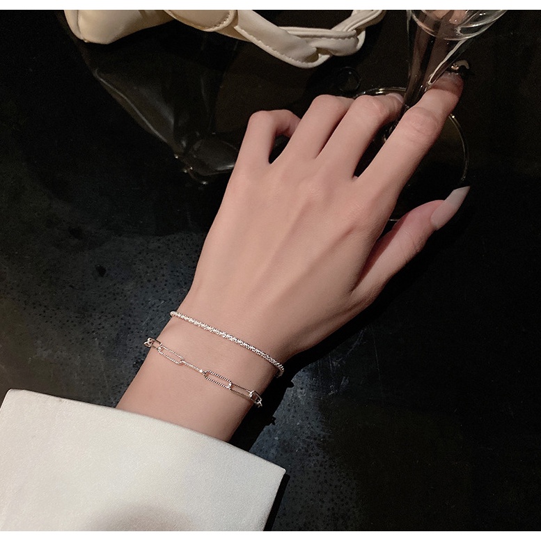 📛 RẺ VÔ ĐỊCH 📛 Vòng tay xích đôi mạ bạc hottrend phong cách hàn quốc
