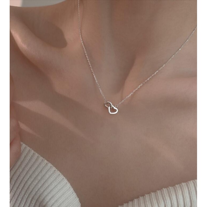 Vòng cổ Mặt Trái Tim Đính Đá Thời Trang Cho Nữ