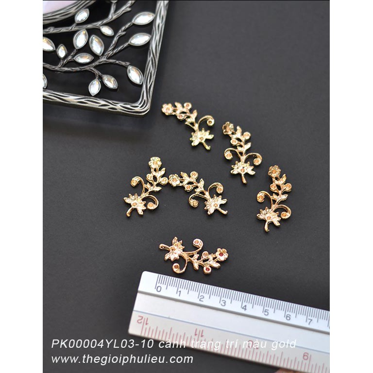 PK00004YL03-6 cành trang trí màu gold