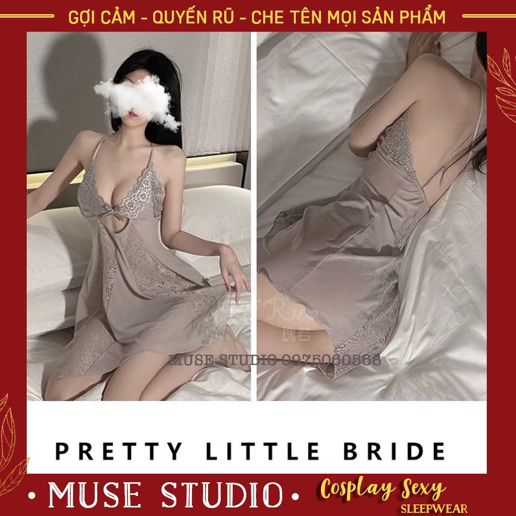 váy ngủ sexy, đầm ngủ hai dây ren cao cấp gợi cảm, chân váy cách điệu quyến rũ
