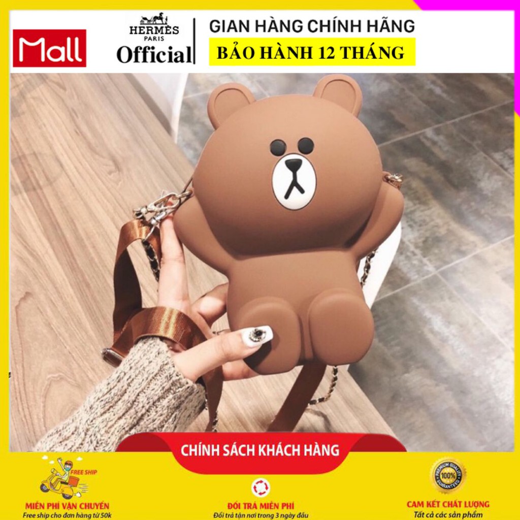 Túi đeo chéo gấu 💎hàng loại 1💎 Túi đeo chéo nữ gấu brow bằng silicon cao cấp giá rẻ phong cách vintage hợp đi chơi TG5