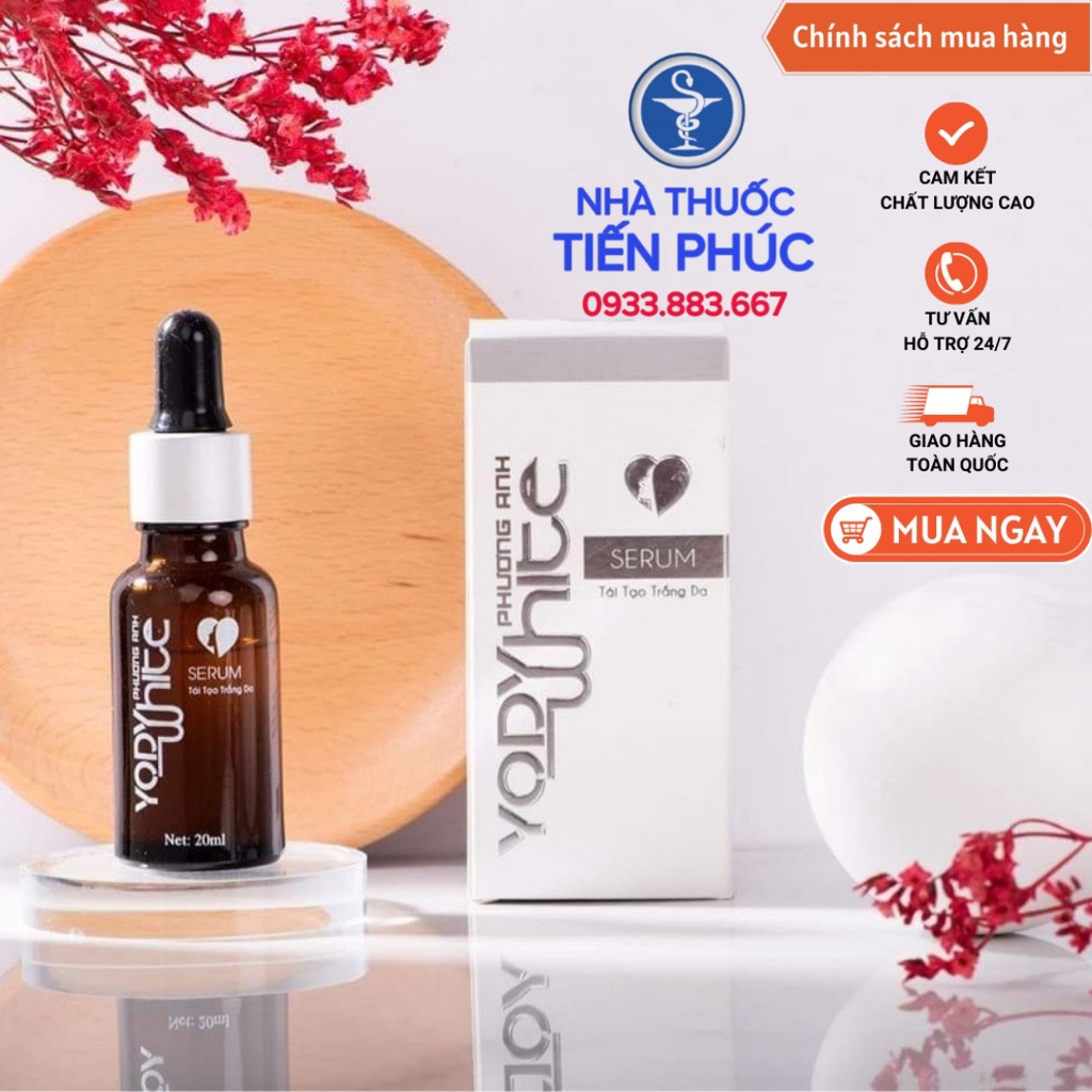 Serum phục hồi trắng da dành cho da khô Yody White Phương Anh chai 20ml