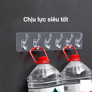 [VIP] Móc Treo Quần Áo Dán Tường 6 Móc Chịu Lực Tốt