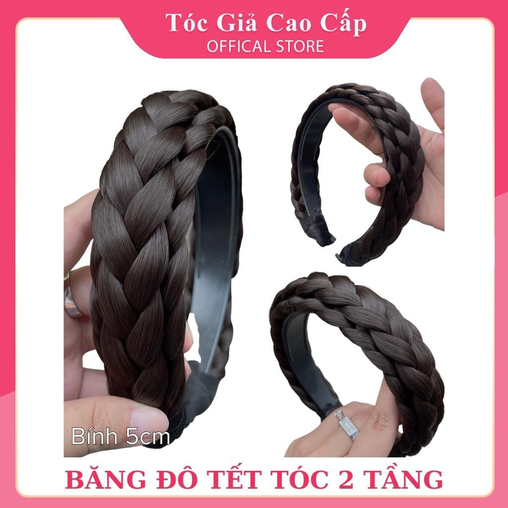 Băng đô tết tóc 2 tầng, 5cm, sợi tơ đẹp, hàng cao cấp