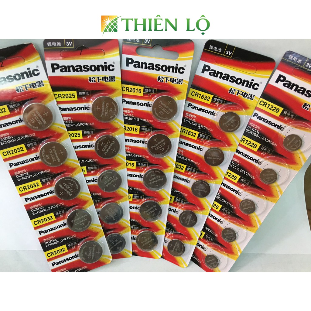 Pin Khuy Cúc Áo Panasonic CR2032 CR2025 CR2016 CR1632 CR1620 CR1616 CR1220 CR2450 3V Lithium cao cấp của Thiên Lộ