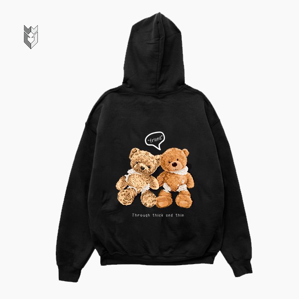 Áo hoodie nam nữ vải nỉ in gấu Couple Bear, áo dài tay unisex thời trang - GW Shop