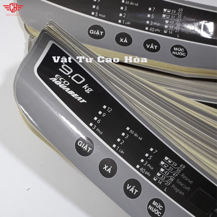 Tem bàn phím máy giặt pana NA-F90H3 tem mặt phím máy giặt panasonic