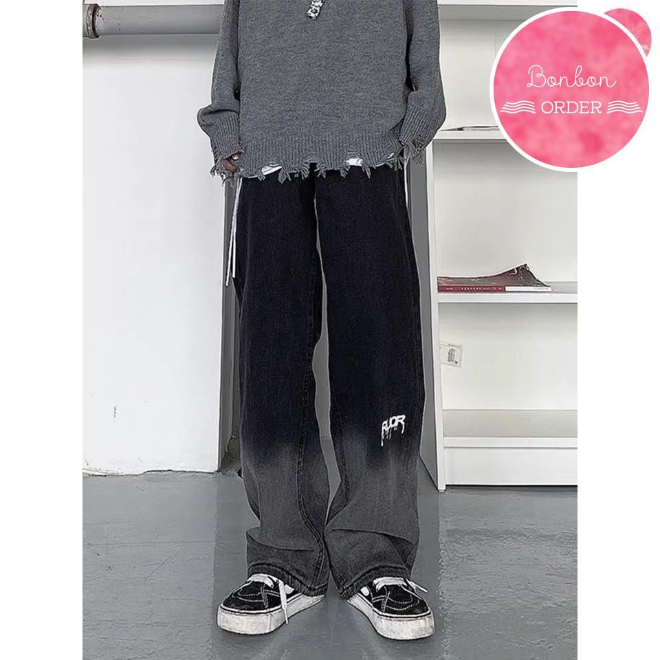 QUẦN JEANS DÁNG XUÔNG ULZZANG NAM NỮ LOANG OMBRE