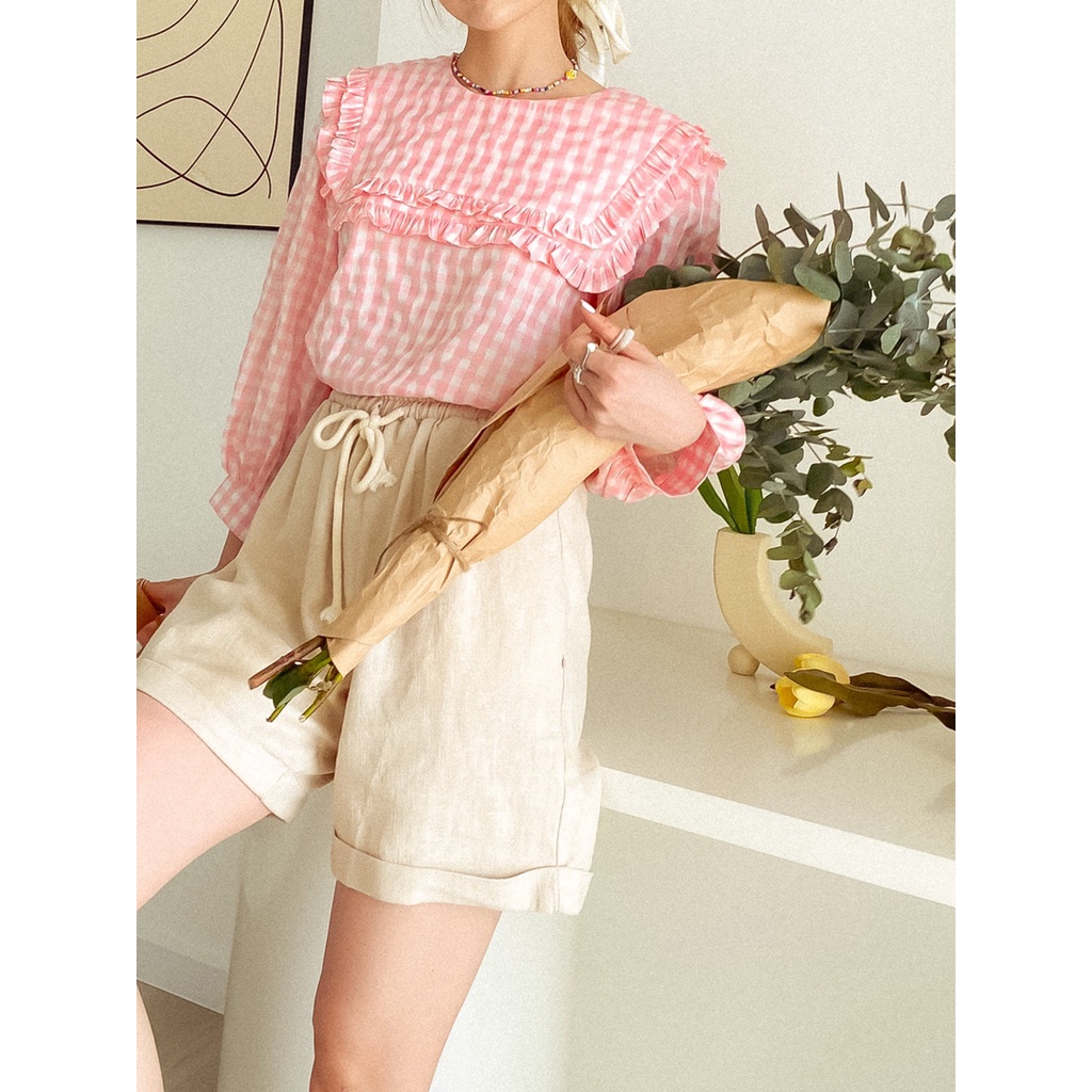 Áo tay dài cổ bèo Kiss Top Gem Clothing SP060583