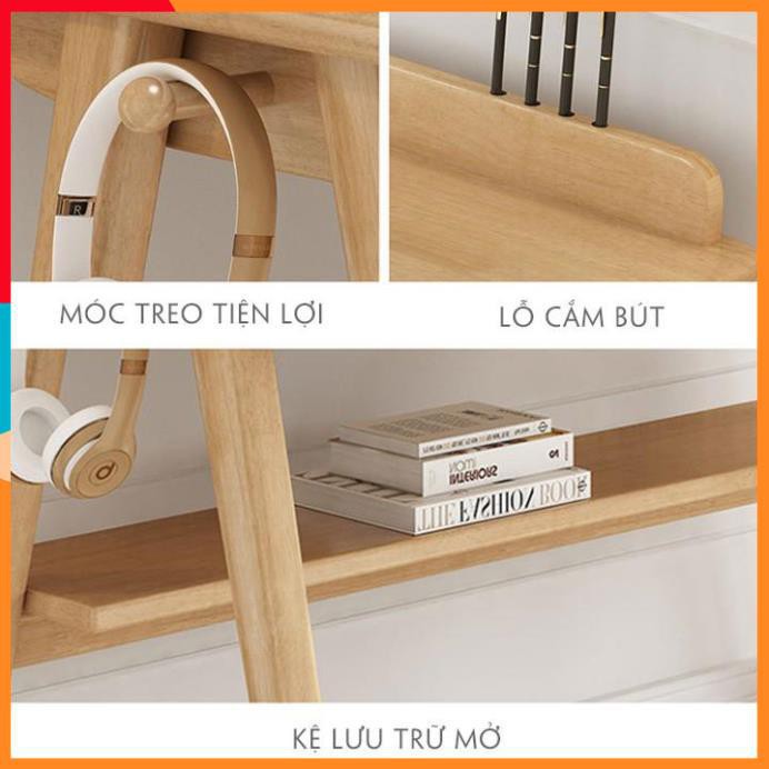 Bàn làm việc bằng gỗ🌿KT 120*60 cm🌿Bàn máy tính Phong cách Bắc Âu, tặng kèm ghế đệm da.