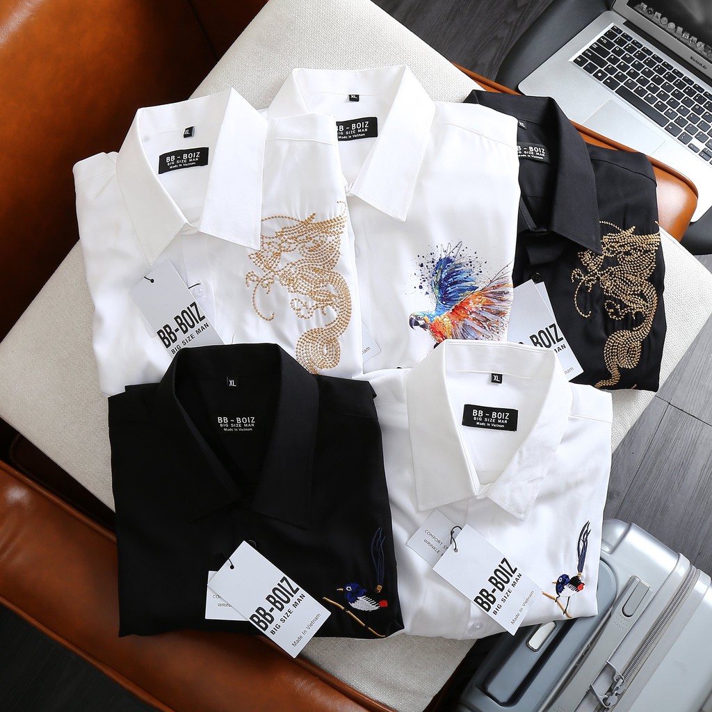 [bigsize - Sale !!!] ÁO SƠ MI NAM tay dài BIGSIZE họa tiết