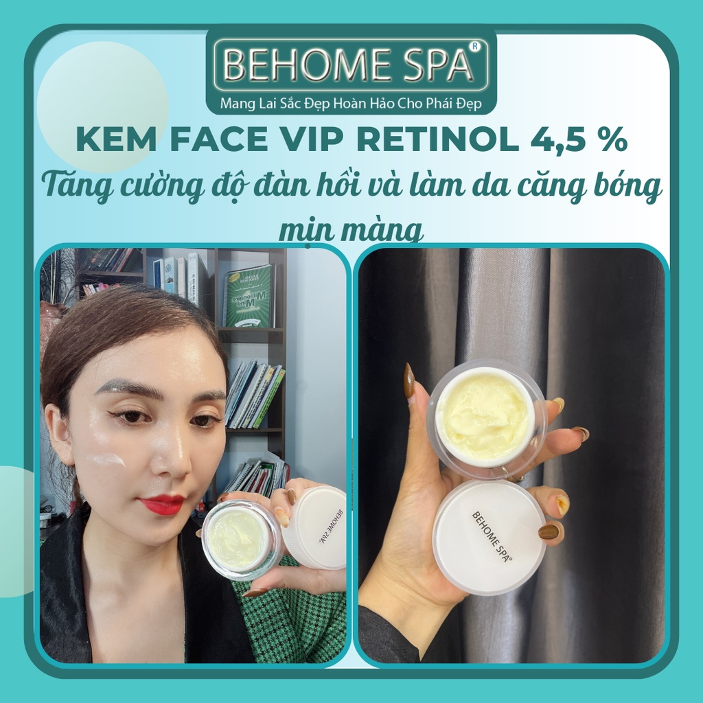 KEM FACE VIP RETINOL BEHOME SPA DƯỠNG TRẮNG DA BAN ĐÊM - mờ thâm sạm nám tàn nhang, dưỡng ẩm trắng sáng mịn màng.