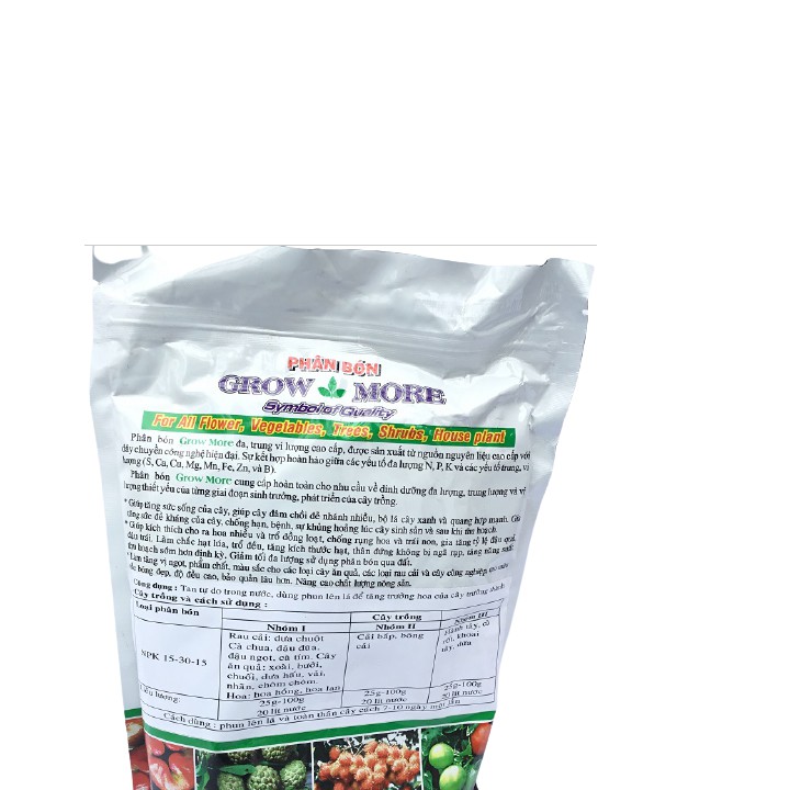 NPK 15-30-15 phân bón lá Growmore dùng cho mọi giai đoạn gói 1kg tốt cho mọi loại cây trồng