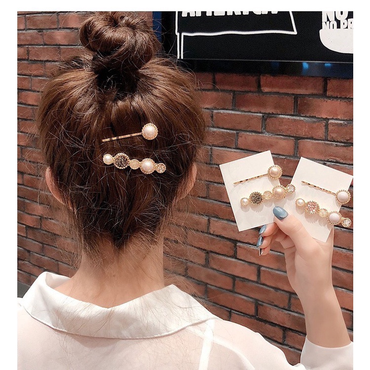 Set Kẹp Tóc Mái Đính Đá Nhân Tạo Cute Phong Cách Hàn Quốc Dễ Thương KC40 JOLY