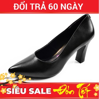 Giày Cao Gót Nữ 7cm Da Bò Thật Êm Chân Sang Trọng 7P01D