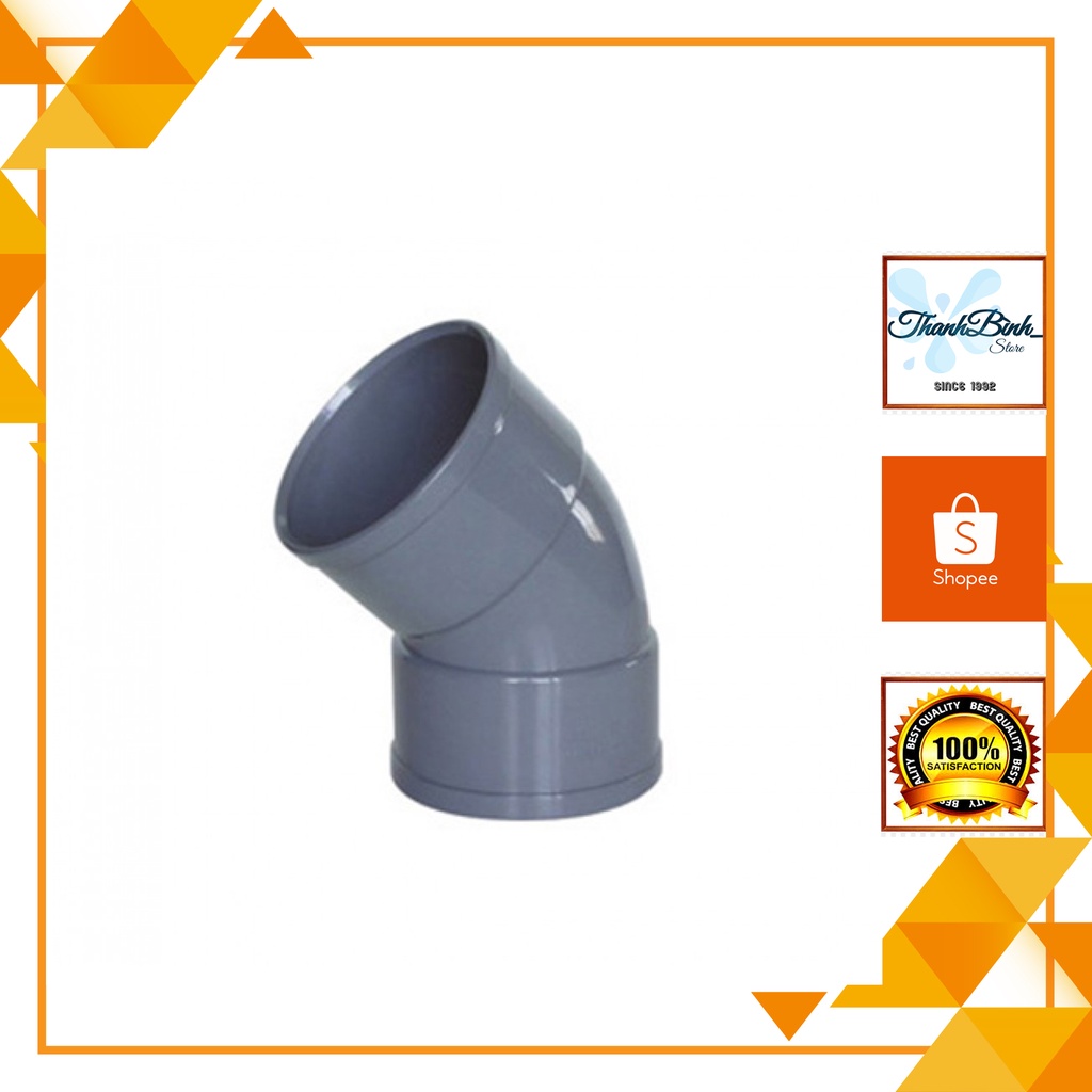 CHẾCH 110/ NỐI GÓC 45 ĐỘ PHI 110 MM- PVC NHỰA GIÁ TỐT