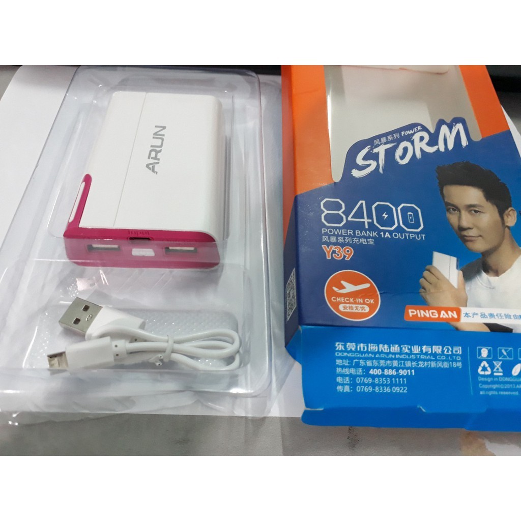 pin dự phòng Arun 8400Mah Y39