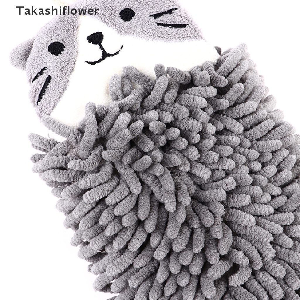 (Takashiflower) Khăn Lau Tay Treo Nhà Bếp / Phòng Tắm Bằng Vải Chenille Hoạt Hình Dễ Thương Bán Chạy