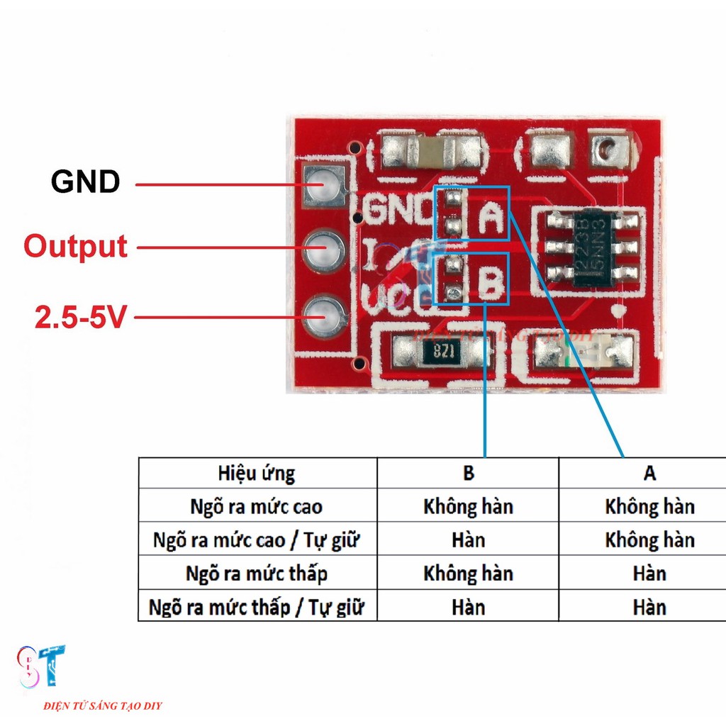 Module Cảm Biến 1 Chạm TTP223 Mini Đỏ