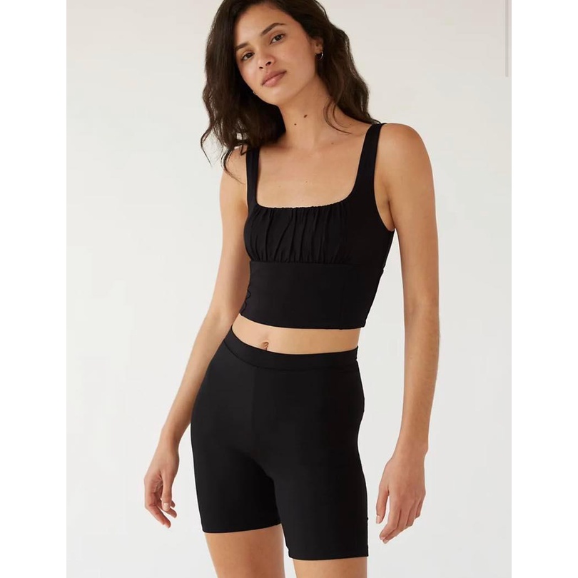 Áo WILLFRED thun crop 2 Dây Nhún Ngực KAMI