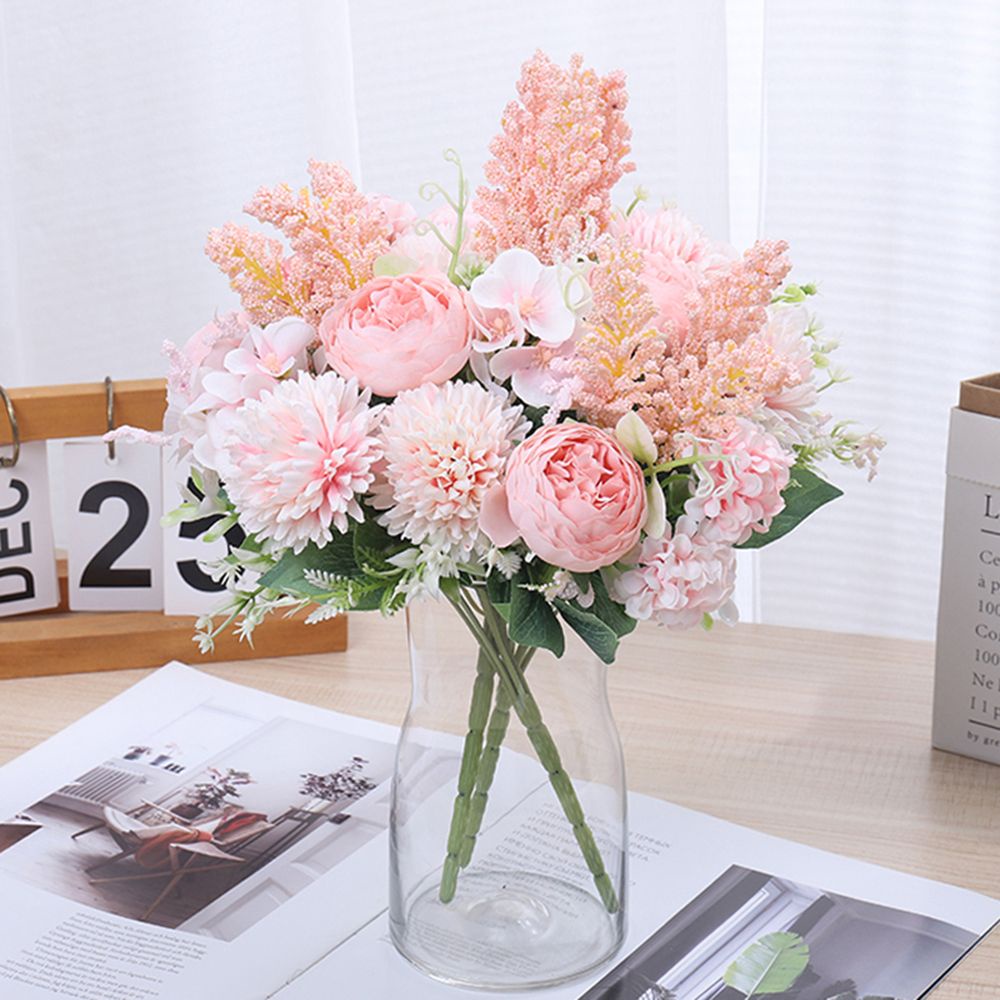 CONOPERY Hoa hồng giả cầm tay bằng lụa dùng trang trí DIY tùy chọn màu sắc