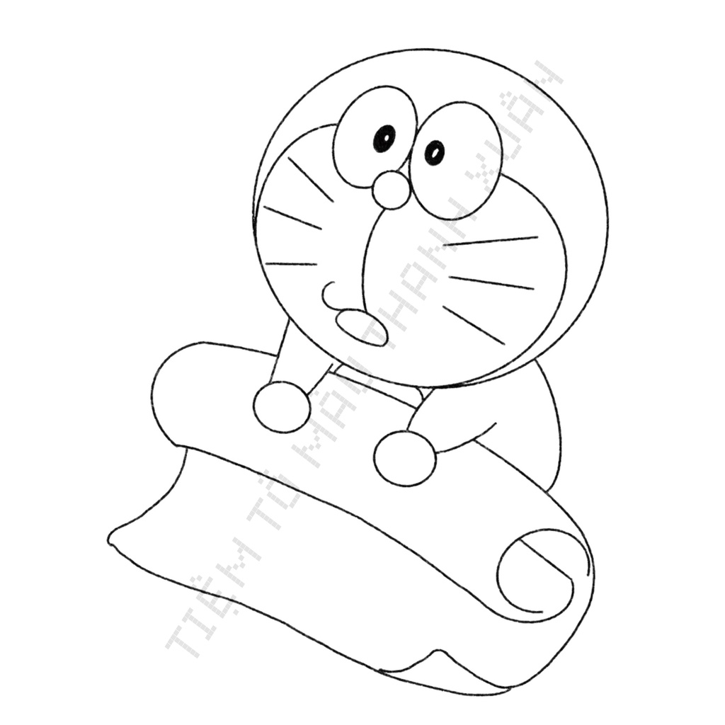 Set 10 Tờ Tranh Tô Màu Doraemon Tô Màu Sáp, Màu Chì - Tiệm Tô Màu Thanh Xuân