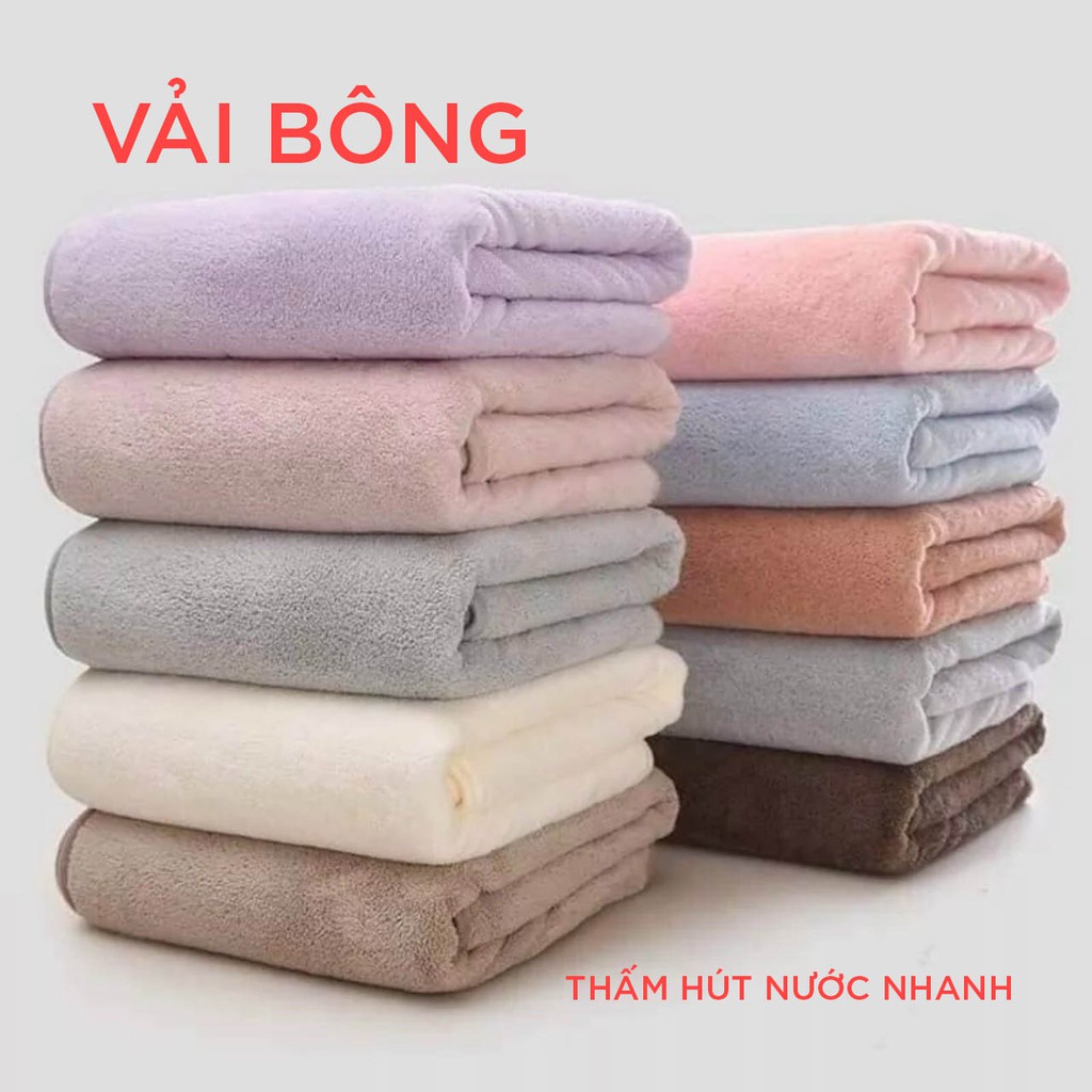 [Siêu mềm mịn] Khăn Tắm Lông Cừu Hàn Quốc Kích Thước 70x140cm, Chất Bông Siêu Mịn, Thấm Hút Nước Cực Nhanh