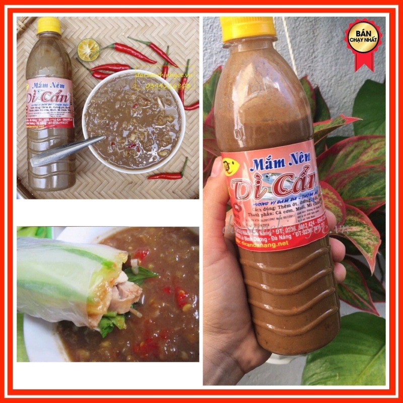 Mắm nêm, mắm nêm dì cẩn chuẩn thương hiệu mắm dì cẩn đặc sản nổi tiếng Đà Nẵng hộp 500g