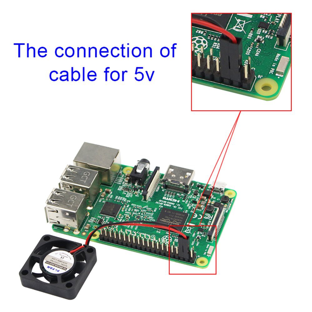 Quạt Làm Mát 5v 3.3v Cho Raspberry Pi 4 B / 3b + / 3b / 2b / B + Cpu