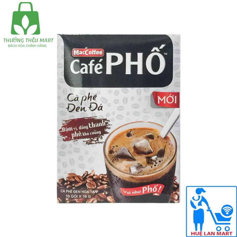 Cà Phê Đen Đá Hòa Tan MacCoffee Café Phố Hộp 160g (10 gói x 16g)