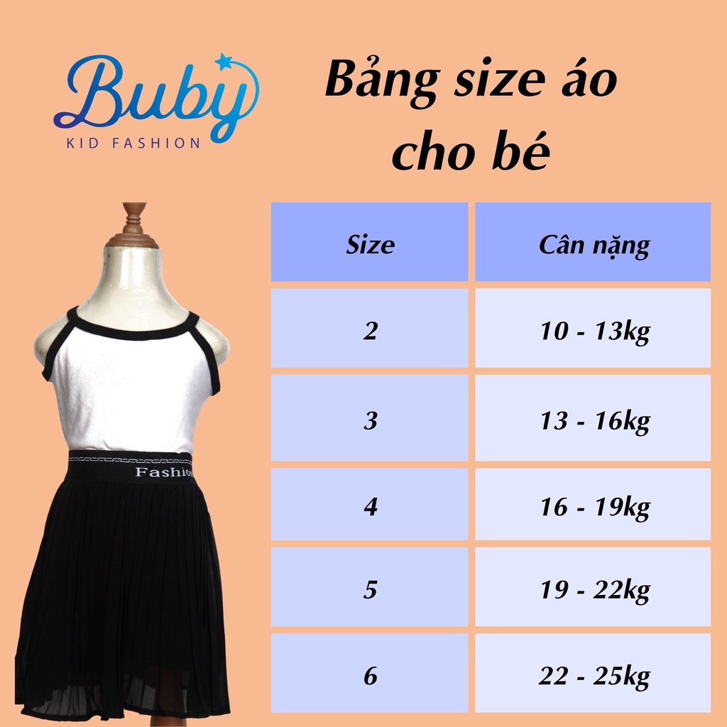 Áo croptop 2 dây bé gái BUBY. Áo thun phông cotton 100% tự nhiên cực kỳ thoáng mát cho mùa hè bé tu 1 2 3 4 5 6 7 8 tuoi