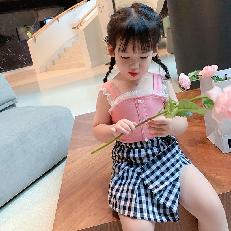 Áo Hai Dây Màu Sắc Kẹo Ngọt Thời Trang Mùa Hè Hàn Quốc Cho Bé Gái
