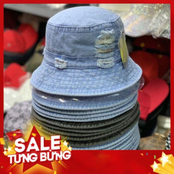 Mũ vành/Mũ bucket jean người lớn