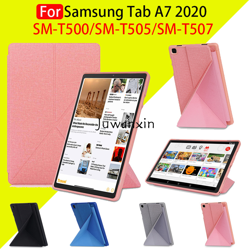 Bao Da Máy Tính Bảng Pc Tự Động Tắt / Mở Màn Hình Thông Minh Kèm Giá Đỡ Chống Rơi Cho Samsung Tab A7 2020 Sm-T500 / Sm-T505 / Sm-T507 10.4 Inch Ốp