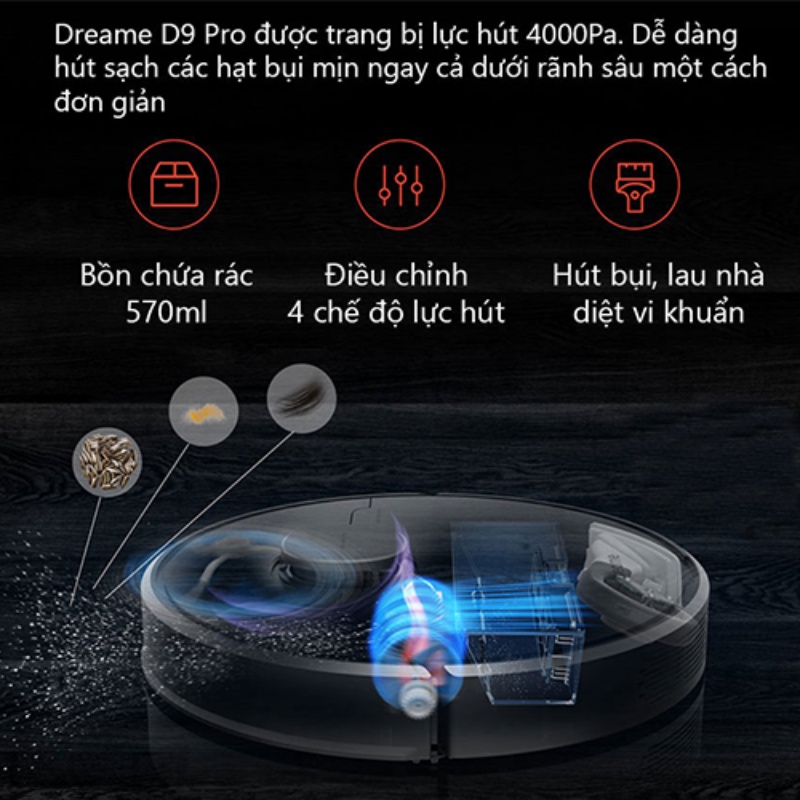 Robot Hút Bụi Lau Nhà Dreame D9 Max ✅ Bản Quốc Tế ✅ BH 12 Tháng