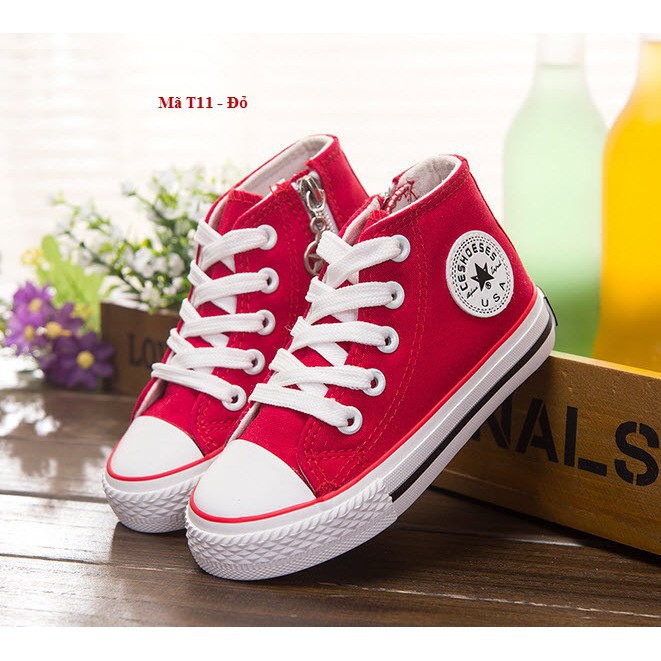 Giày dáng converse cho bé trai và bé gái 2-15 tuổi T11 Hàng nhập khẩu