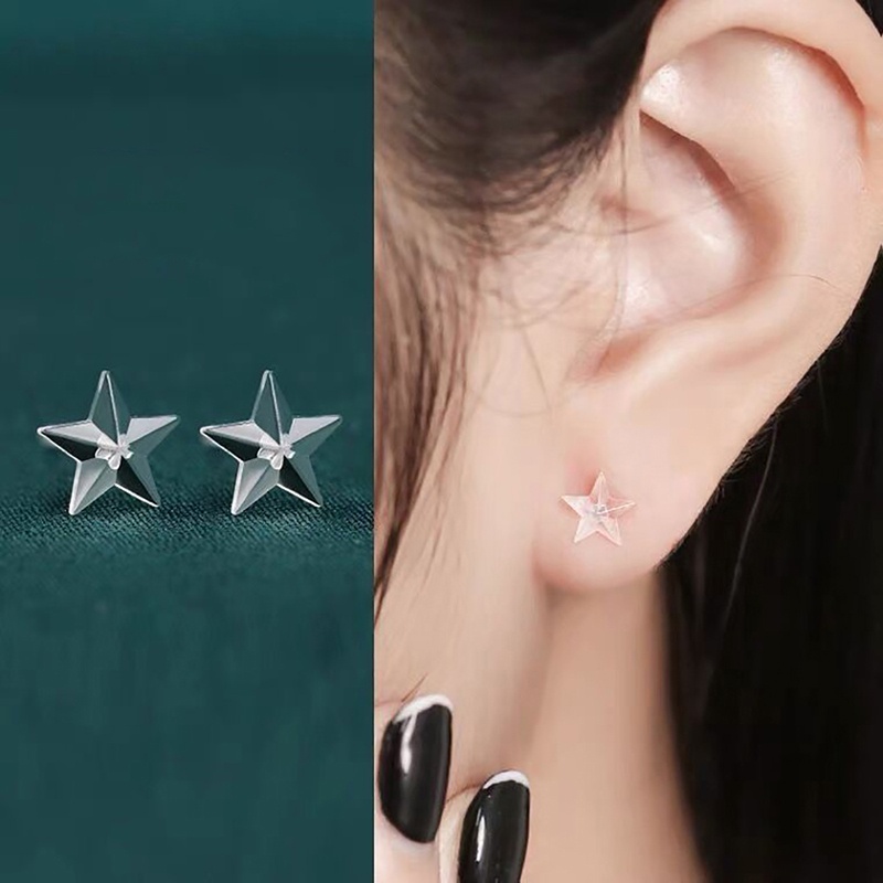Dụng Cụ Xỏ Khuyên Tai Mini Bằng Nhựa Trong Suốt Chống Nghẹt