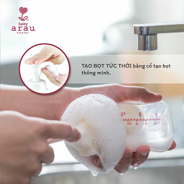 NƯỚC RỬA BÌNH ARAU BABY NHẬT CHAI 500ML/TÚI 450ML