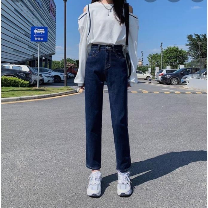 Quần jean bò ống rộng suông xuông nữ jeans cạp cao phong cách Hàn Quốc sành điệu style năm 2022 HoHaJean22 | BigBuy360 - bigbuy360.vn