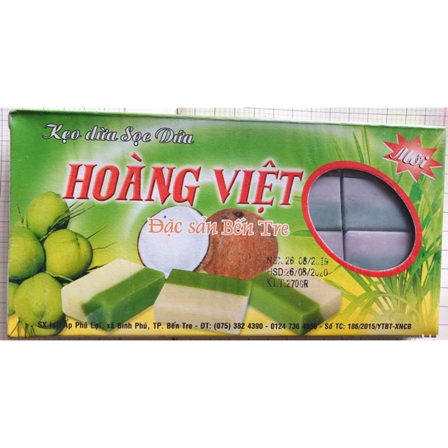 Thanh Hoá - Kẹo dừa sọc Hoàng Việt đặc sản Bến Tre 270g