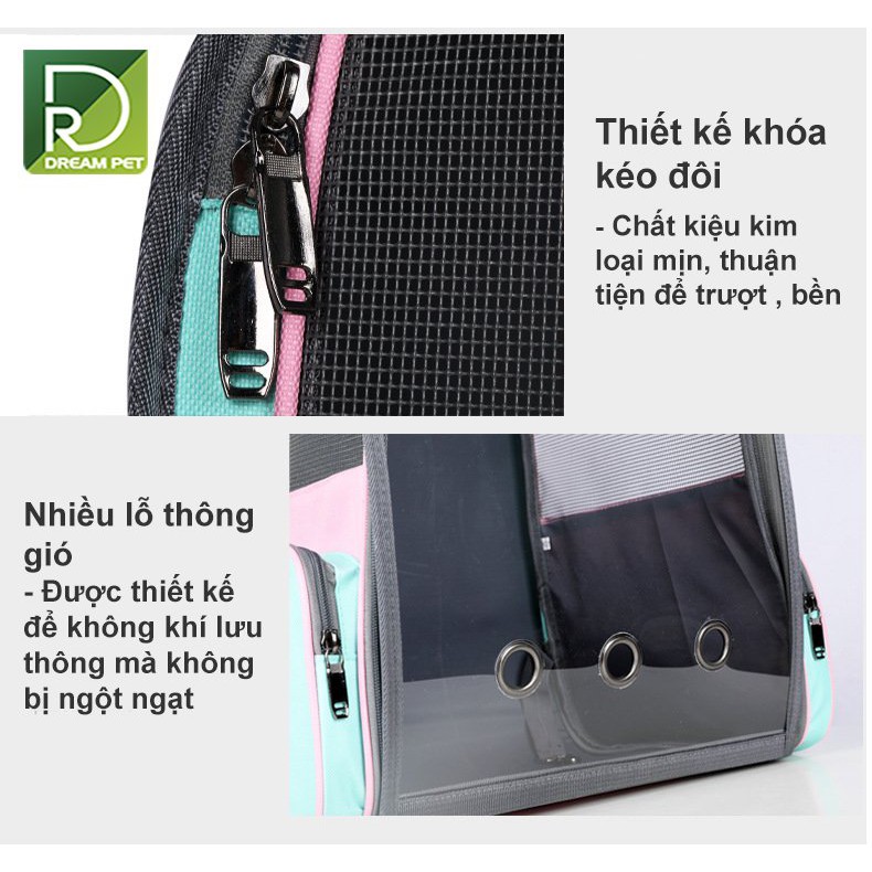 Balo Vận Chuyển Chó Mèo Size To DREAMPET - Balo Đựng Chó Mèo Trống Nắng Cao Cấp