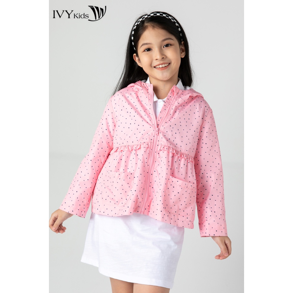 Áo khoác gió bé gái họa tiết IVY moda MS 70G1360