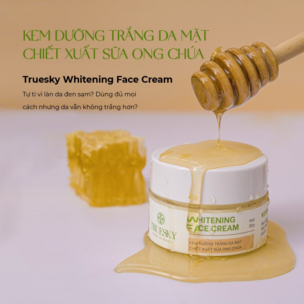 Bigsize Kem dưỡng trắng da mặt chiết xuất sữa ong chúa Truesky Whitening Face Cream 30g