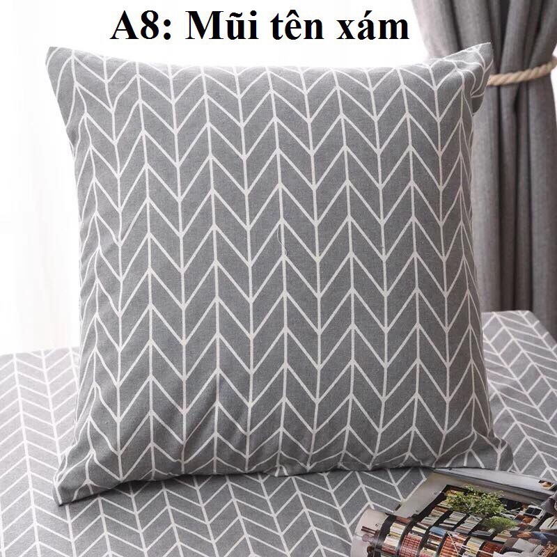 Vỏ GốiGối Ôm Gối Tựa Vải Gai Phong Cách Bắc Âu 45x45cm